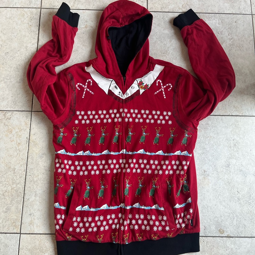 Quiksilver Red Hooded Sweatshirt